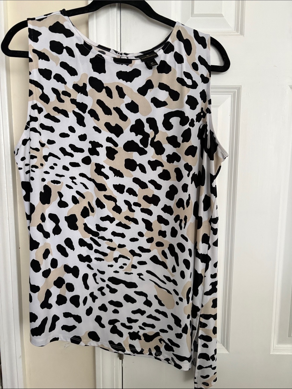 Worthington Black, White & Beige Animal Print Blouse